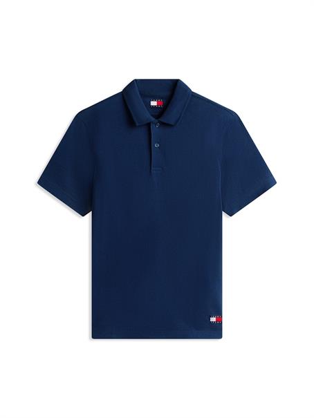 Tommy Badge Regular Fit Waffle Knit Polo Shirt dark night navy
