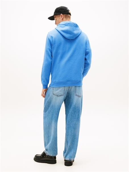 Tommy Flag Brushed Fleece Hoody blue twilight