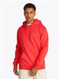 Tommy Flag Brushed Fleece Hoody bright vermillion