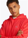 Tommy Flag Brushed Fleece Hoody bright vermillion