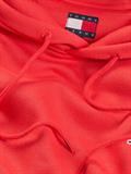 Tommy Flag Brushed Fleece Hoody bright vermillion