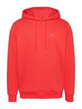 Tommy Flag Brushed Fleece Hoody bright vermillion