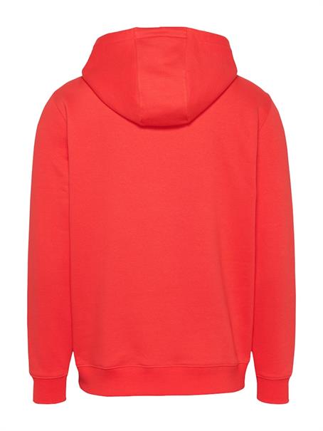 Tommy Flag Brushed Fleece Hoody bright vermillion
