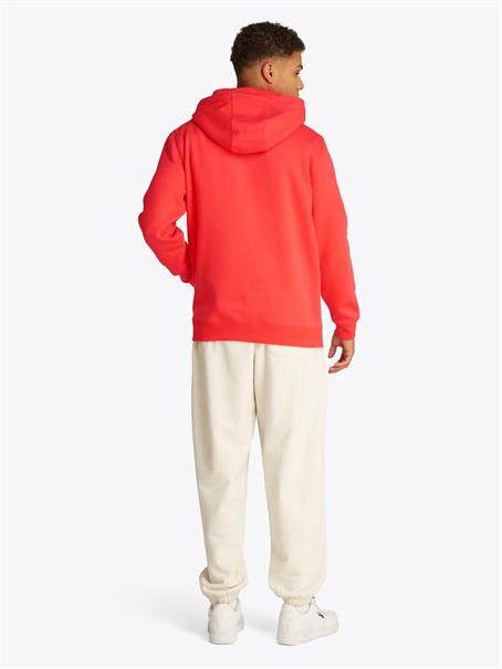 Tommy Flag Brushed Fleece Hoody bright vermillion