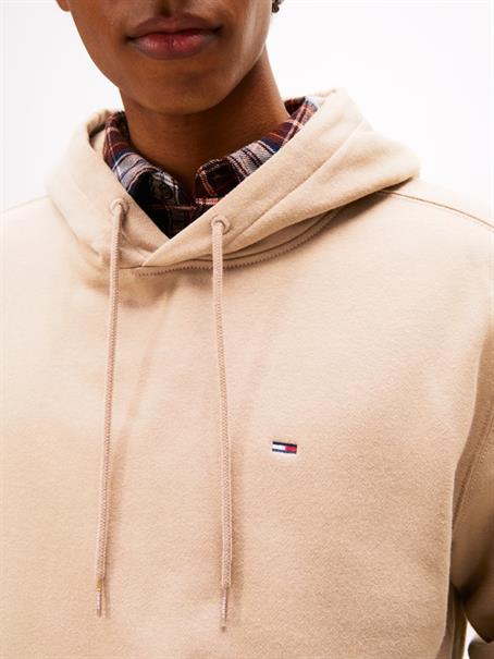 Tommy Flag Brushed Fleece Hoody coastal taupe