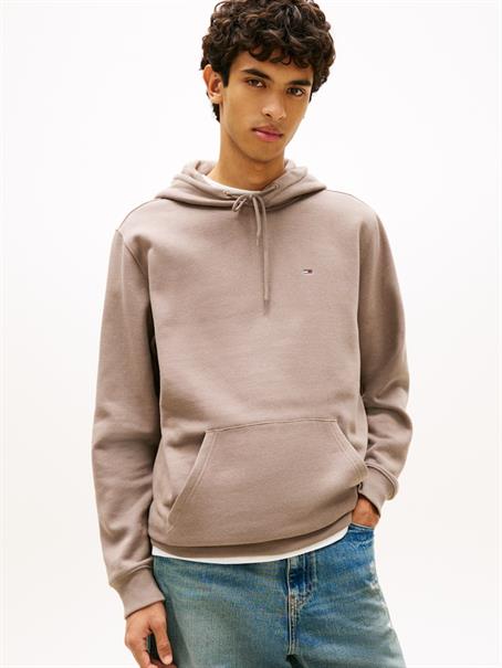 Tommy Flag Brushed Fleece Hoody ivy mink