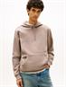 Tommy Flag Brushed Fleece Hoody ivy mink
