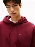 Tommy Flag Brushed Fleece Hoody red wine