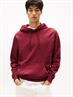 Tommy Flag Brushed Fleece Hoody red wine