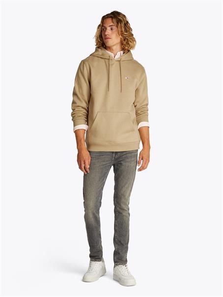 Tommy Flag Brushed Fleece Hoody relic tan