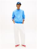 Tommy Flag Brushed Fleece Sweatshirt blue twilight