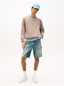 Tommy Flag Brushed Fleece Sweatshirt ivy mink