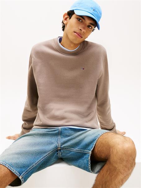 Tommy Flag Brushed Fleece Sweatshirt ivy mink