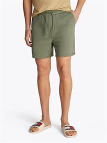 Tommy Flag Embroidery Sweat Shorts aruba green