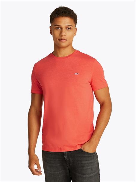 Tommy Flag Extra Slim Jersey T-Shirt bright vermillion htr