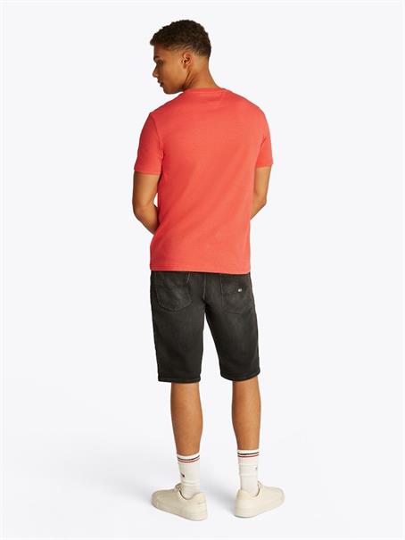 Tommy Flag Extra Slim Jersey T-Shirt bright vermillion htr
