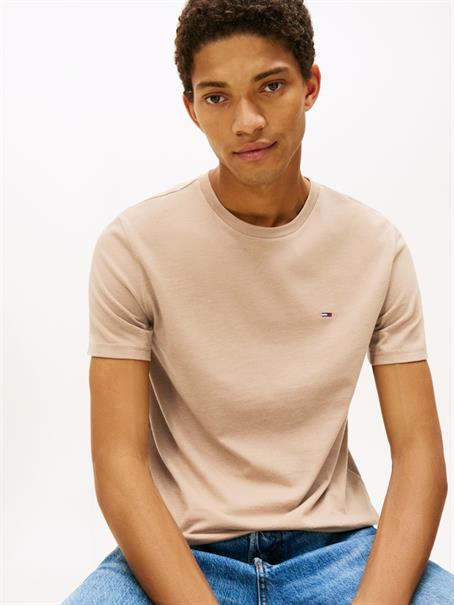 Tommy Flag Extra Slim Jersey T-Shirt coastal taupe htr