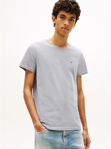 Tommy Flag Extra Slim Jersey T-Shirt gravel grey