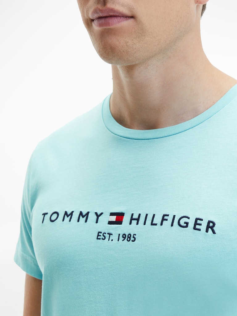 Tommy Hilfiger Herren T-Shirt TOMMY LOGO TEE arctic aqua bequem online  kaufen bei