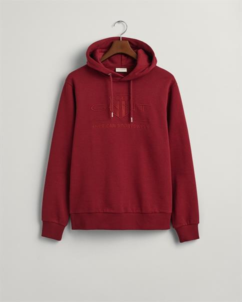 Tonal Archive Shield Hoodie plumped red