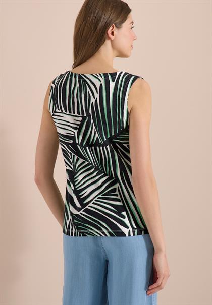 Top aus Jersey mit Grafikprint palm breeze green