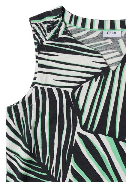 Top aus Jersey mit Grafikprint palm breeze green