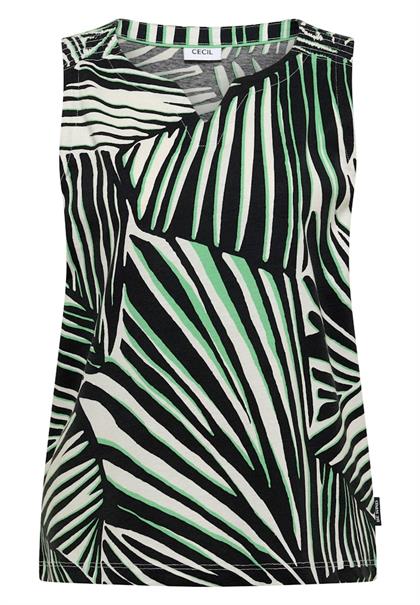 Top aus Jersey mit Grafikprint palm breeze green