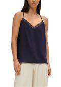 Top im Lingerie-Look blau