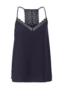 Top im Lingerie-Look blau