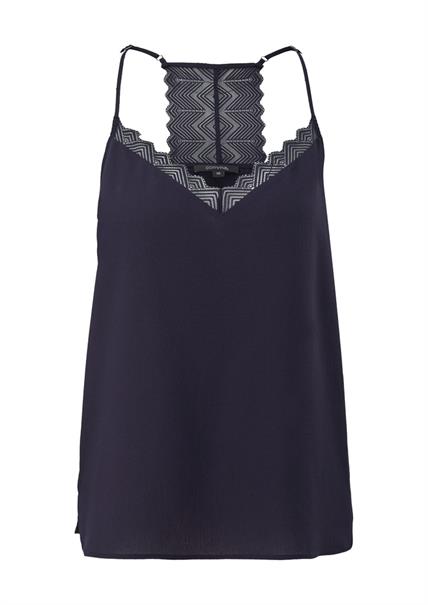 Top im Lingerie-Look blau