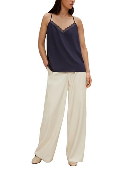 Top im Lingerie-Look blau