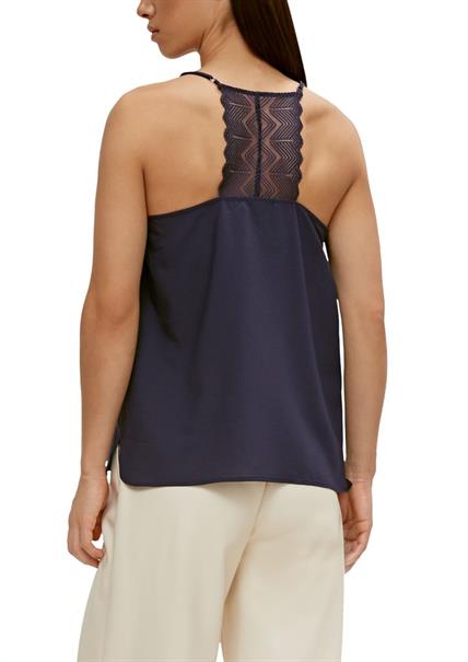 Top im Lingerie-Look blau