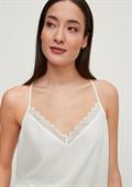 Top im Lingerie-Look weiß