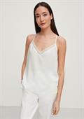 Top im Lingerie-Look weiß