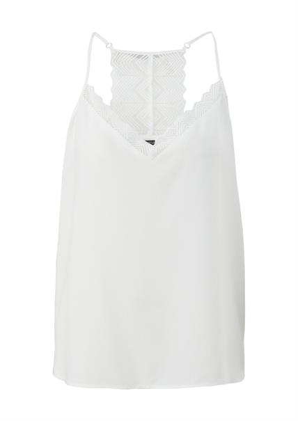 Top im Lingerie-Look weiß