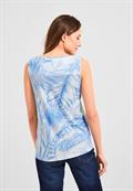 Top mit Blätterprint tranquil blue