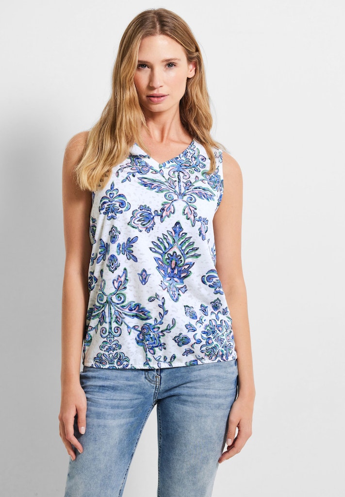 Cecil Damen Top Top mit Burn Out Ornament deep blue bequem online kaufen  bei