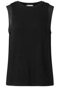Top mit Chiffondetails black