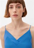 Top mit Plisseefalten blau