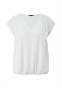Top mit Raffdetail weiß