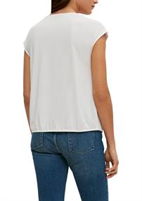 Top mit Raffdetail weiß