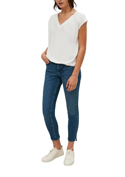 Top mit Raffdetail weiß