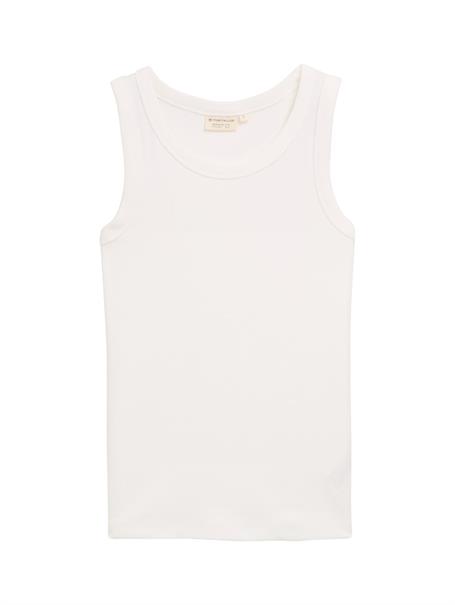Top mit Rippstruktur whisper white