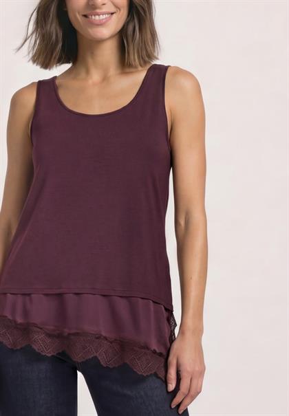 Top mit Rundhals und dekorativer Spitze rustic rouge