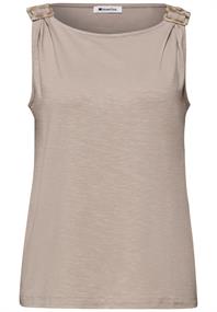 Top mit Rundhals und Schulterdetail clay sand