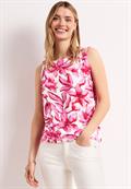 Top mit Rundhals und Schulterdetail off white