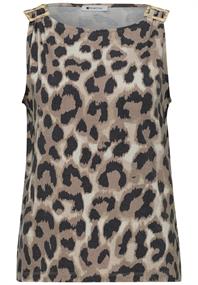 Top mit Rundhals und Schulterdetail timeless beige