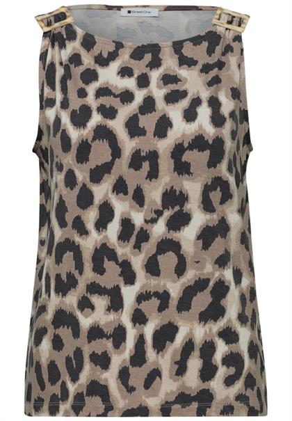 Top mit Rundhals und Schulterdetail timeless beige