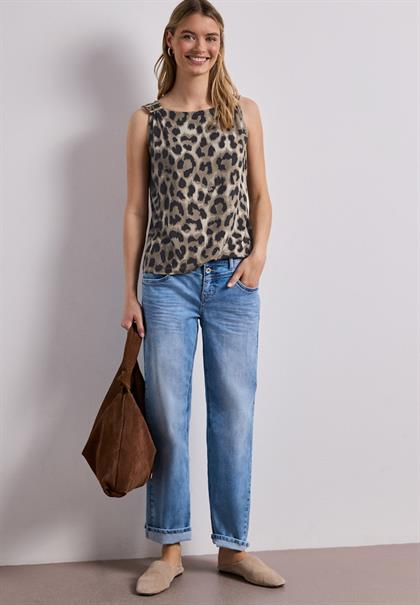 Top mit Rundhals und Schulterdetail timeless beige