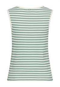 Top mit Rundhalsausschnitt jade- milk white